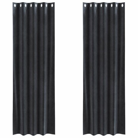 Verduisterende gordijnen 2 pcs Donkergrijs 140 x 245 cm Fluweel 2