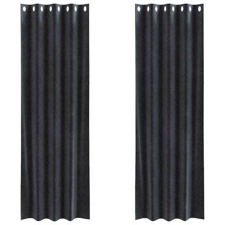 Verduisterende gordijnen 2 pcs Donkergrijs 140 x 260 cm Fluweel 2