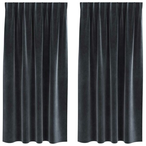 Verduisterende gordijnen 2 pcs Donkergrijs 140 x 175 cm Fluweel 2