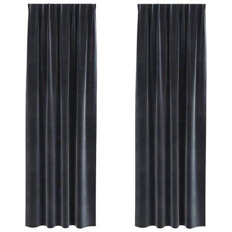 Verduisterende gordijnen 2 pcs Donkergrijs 140 x 225 cm Fluweel 2