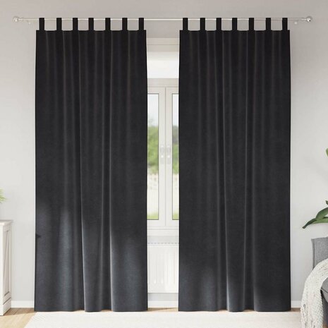 Verduisterende gordijnen 2 pcs Donkergrijs 140 x 245 cm Fluweel 1