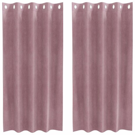 Verduisterende gordijnen 2 pcs Donkerroze 140 x 175 cm Fluweel 2