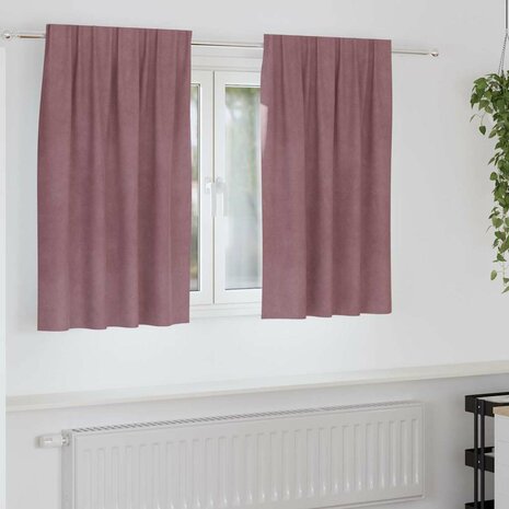 Verduisterende gordijnen 2 pcs Donkerroze 140 x 140 cm Fluweel 1