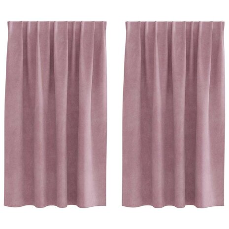 Verduisterende gordijnen 2 pcs Donkerroze 140 x 140 cm Fluweel 2