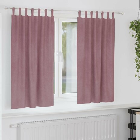 Verduisterende gordijnen 2 pcs Donkerroze 140 x 175 cm Fluweel 1