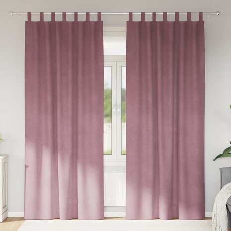 Verduisterende gordijnen 2 pcs Donkerroze 140 x 260 cm Fluweel 1