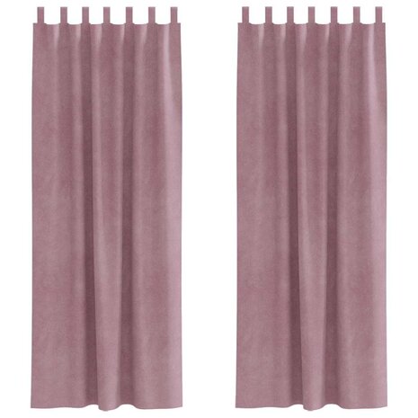 Verduisterende gordijnen 2 pcs Donkerroze 140 x 260 cm Fluweel 2