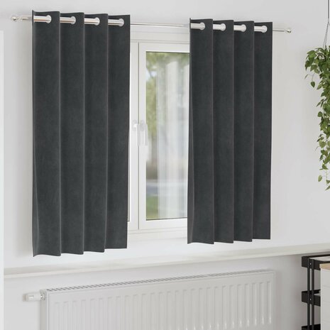 Verduisterende gordijnen 2 pcs Lichtgrijs 140 x 175 cm Fluweel 1