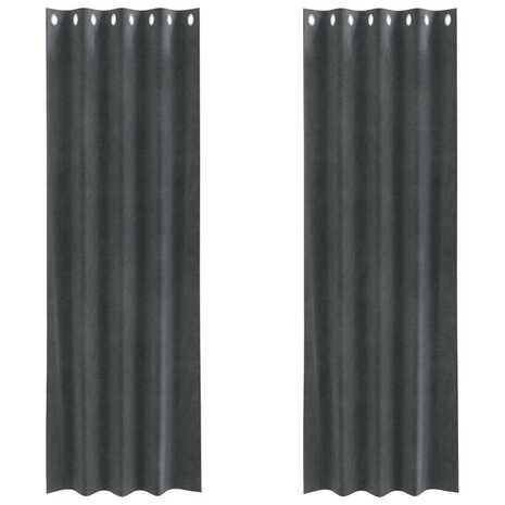 Verduisterende gordijnen 2 pcs Lichtgrijs 140 x 225 cm Fluweel 2