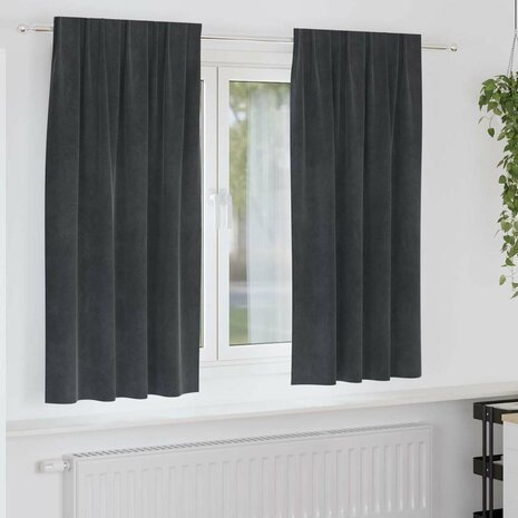 Verduisterende gordijnen 2 pcs Lichtgrijs 140 x 175 cm Fluweel 1