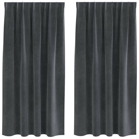 Verduisterende gordijnen 2 pcs Lichtgrijs 140 x 175 cm Fluweel 2