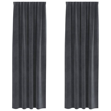 Verduisterende gordijnen 2 pcs Lichtgrijs 140 x 225 cm Fluweel 2