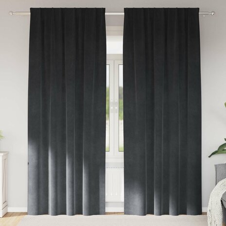 Verduisterende gordijnen 2 pcs Lichtgrijs 140 x 245 cm Fluweel 1