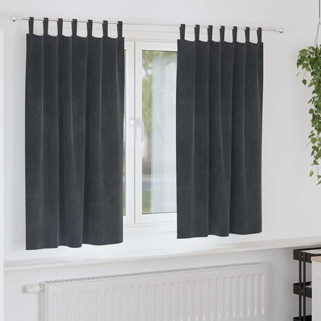 Verduisterende gordijnen 2 pcs Lichtgrijs 140 x 175 cm Fluweel 1