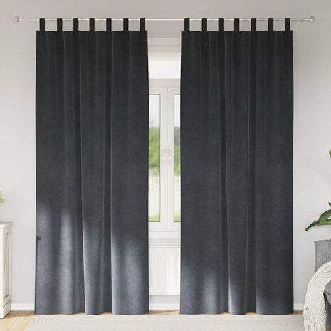 Verduisterende gordijnen 2 pcs Lichtgrijs 140 x 225 cm Fluweel 1