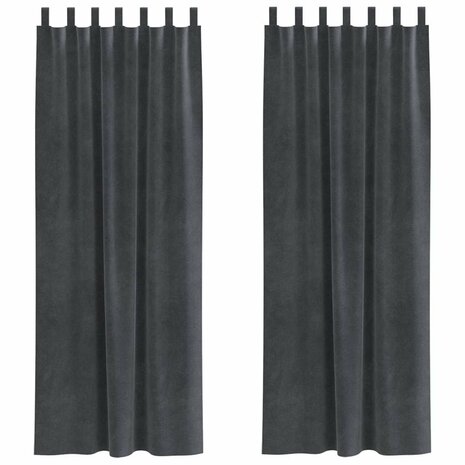 Verduisterende gordijnen 2 pcs Lichtgrijs 140 x 225 cm Fluweel 2