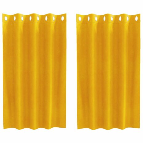 Verduisterende gordijnen 2 pcs Mosterdgeel 140 x 140 cm Fluweel 2