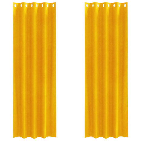 Verduisterende gordijnen 2 pcs Mosterdgeel 140 x 225 cm Fluweel 2