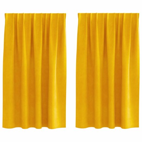 Verduisterende gordijnen 2 pcs Mosterdgeel 140 x 140 cm Fluweel 2