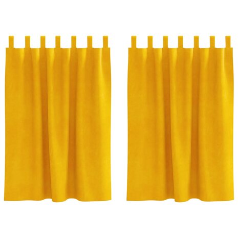 Verduisterende gordijnen 2 pcs Mosterdgeel 140 x 140 cm Fluweel 2