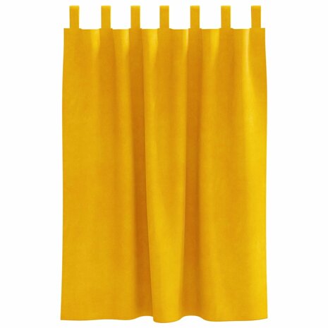 Verduisterende gordijnen 2 pcs Mosterdgeel 140 x 140 cm Fluweel 4