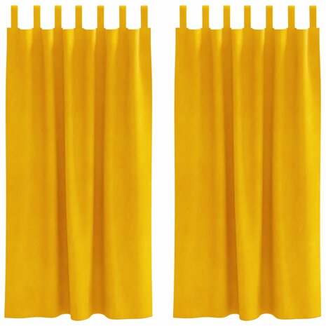 Verduisterende gordijnen 2 pcs Mosterdgeel 140 x 175 cm Fluweel 2