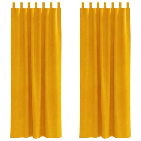 Verduisterende gordijnen 2 pcs Mosterdgeel 140 x 260 cm Fluweel 2