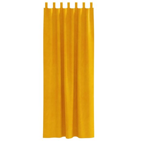 Verduisterende gordijnen 2 pcs Mosterdgeel 140 x 260 cm Fluweel 4