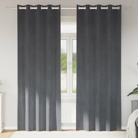 Verduisterende gordijnen 2 pcs Lichtgrijs 140 x 225 cm Fluweel 1