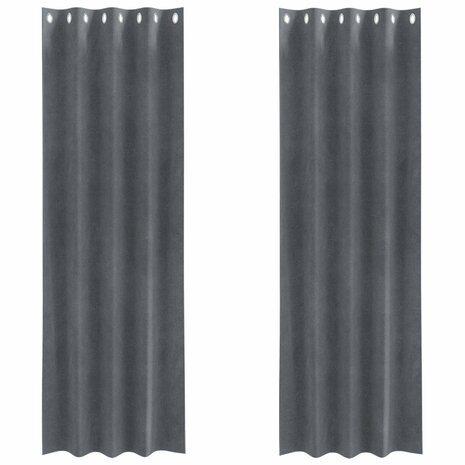 Verduisterende gordijnen 2 pcs Lichtgrijs 140 x 225 cm Fluweel 2