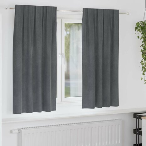 Verduisterende gordijnen 2 pcs Lichtgrijs 140 x 175 cm Fluweel 1