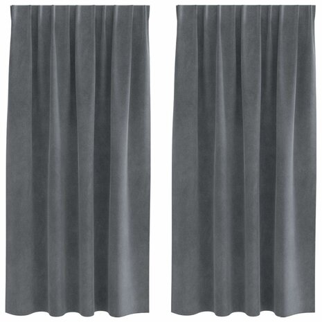 Verduisterende gordijnen 2 pcs Lichtgrijs 140 x 175 cm Fluweel 2