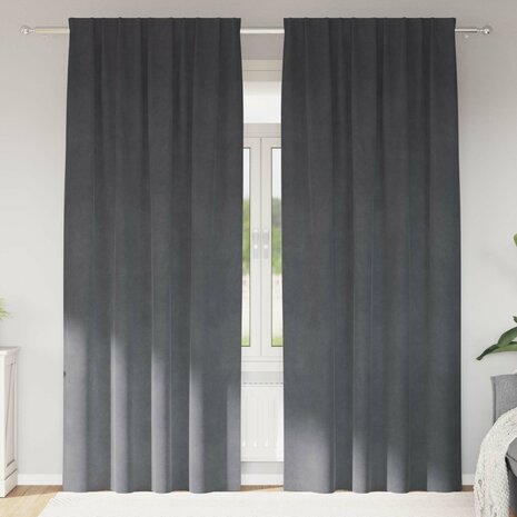 Verduisterende gordijnen 2 pcs Lichtgrijs 140 x 245 cm Fluweel 1