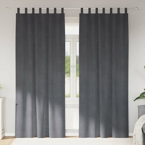 Verduisterende gordijnen 2 pcs Lichtgrijs 140 x 245 cm Fluweel 1