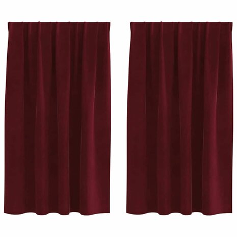 Verduisterende gordijnen 2 pcs Wijnrood 140 x 140 cm Fluweel 2