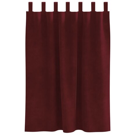 Verduisterende gordijnen 2 pcs Wijnrood 140 x 140 cm Fluweel 5
