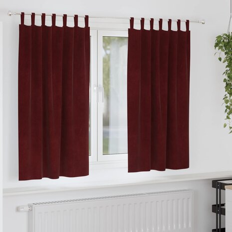 Verduisterende gordijnen 2 pcs Wijnrood 140 x 175 cm Fluweel 1