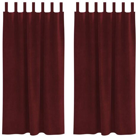 Verduisterende gordijnen 2 pcs Wijnrood 140 x 175 cm Fluweel 2