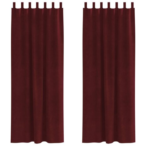Verduisterende gordijnen 2 pcs Wijnrood 140 x 225 cm Fluweel 2