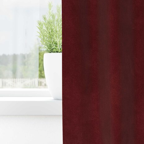 Verduisterende gordijnen 2 pcs Wijnrood 140 x 225 cm Fluweel 3