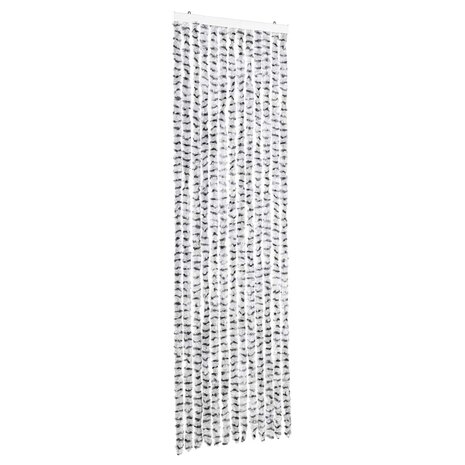Vliegengordijn 56x185 cm chenille licht- en donkergrijs 2
