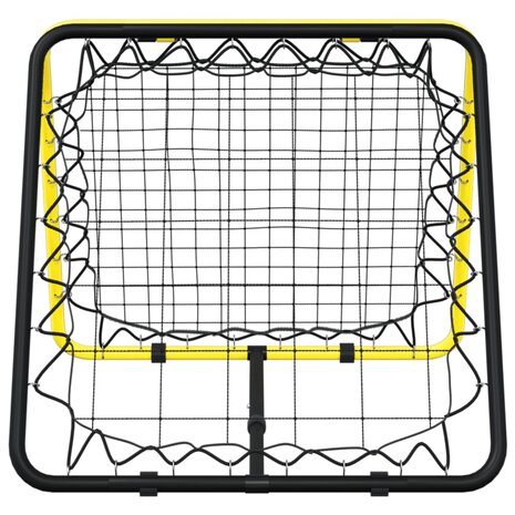Voetbal rebounder dubbelzijdig verstelbaar staal geel en zwart 4