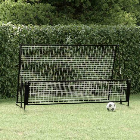 Voetbal rebounder/voetbaldoel 2-in-1 202x104x120 cm staal 1