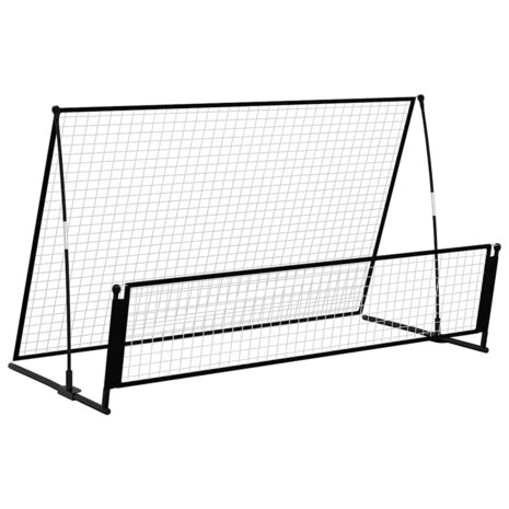 Voetbal rebounder/voetbaldoel 2-in-1 202x104x120 cm staal 2