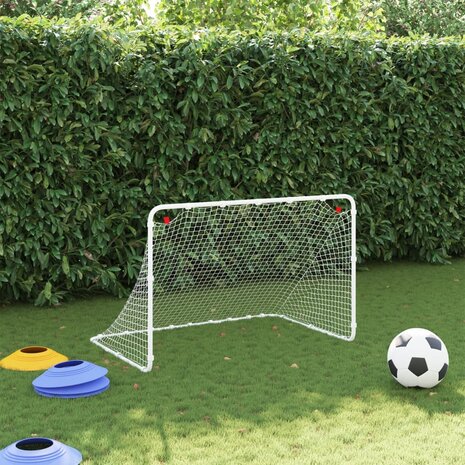 Voetbaldoel Wit 122x81x81 cm Staal 3