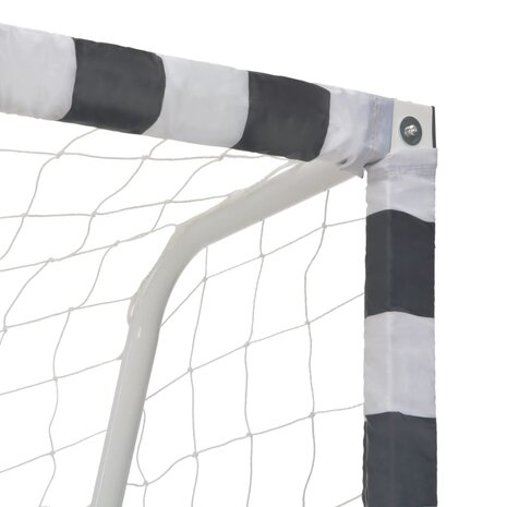 Voetbaldoel 300x160x90 cm metaal zwart en wit 4