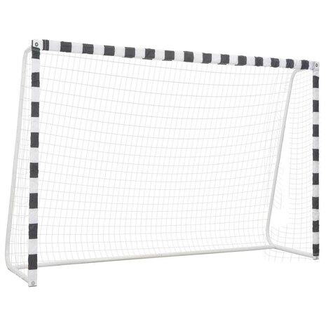 Voetbaldoel 300x200x90 cm metaal zwart en wit 1