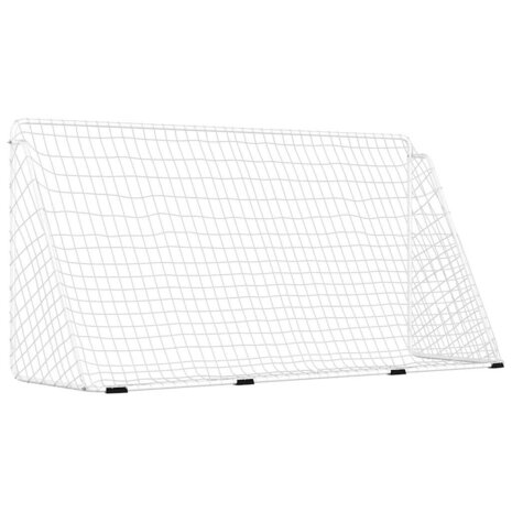 Voetbaldoel met net 366x122x182 cm staal wit 5