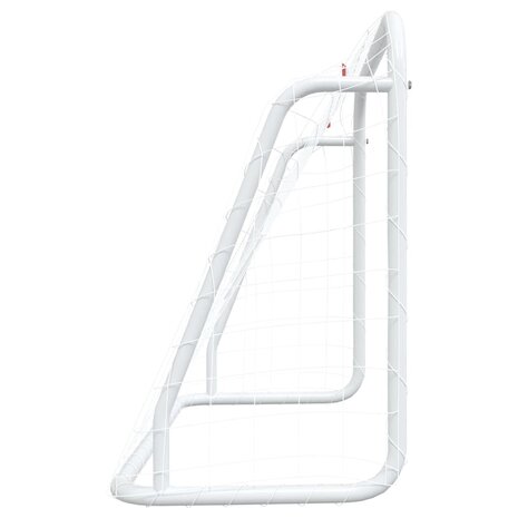 Voetbaldoel met net 125x96x60 cm staal en polyester wit 4
