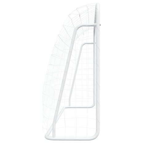 Voetbaldoel met net 214x75x152 cm staal en polyester wit 4